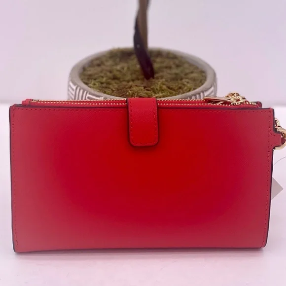 Michael Kors DoubleZip Wallet Wristlet Dark Sangria - Picture 2 of 8